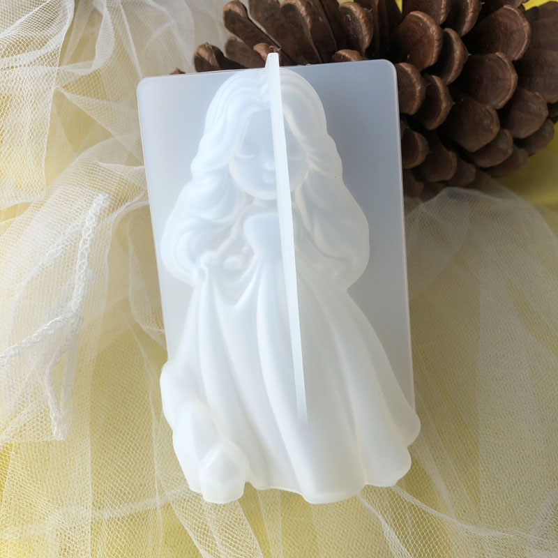 Candle Making Design - 3D かわいいプリンセスシリコーンキャンドルモールド天使の女の子石鹸樹脂石膏作る型 DIY 人間チョコレートベーキングツール家の装飾のギフト