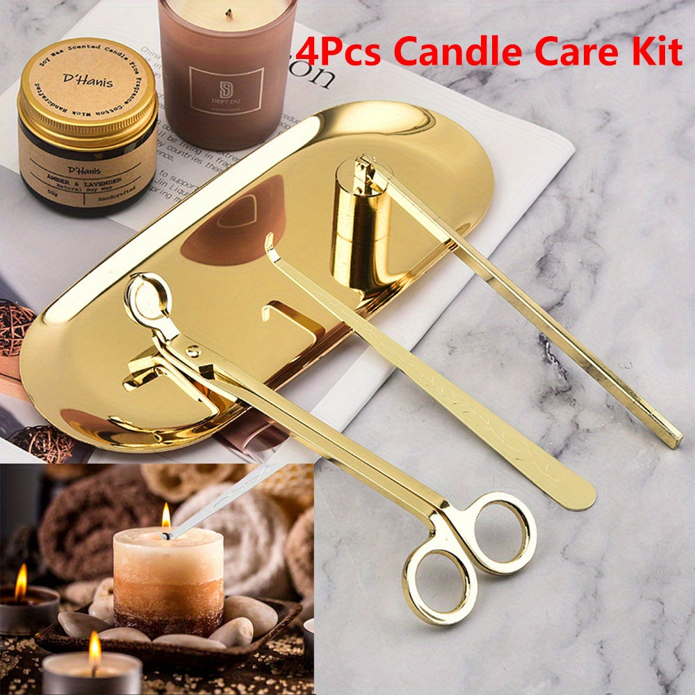 Candle Making Tutorial - 4 ピース/セット高級キャンドルケアキットステンレス鋼芯トリマーはさみ消火器フックキャンドルアクセサリーセット DIY キャンドルツール
