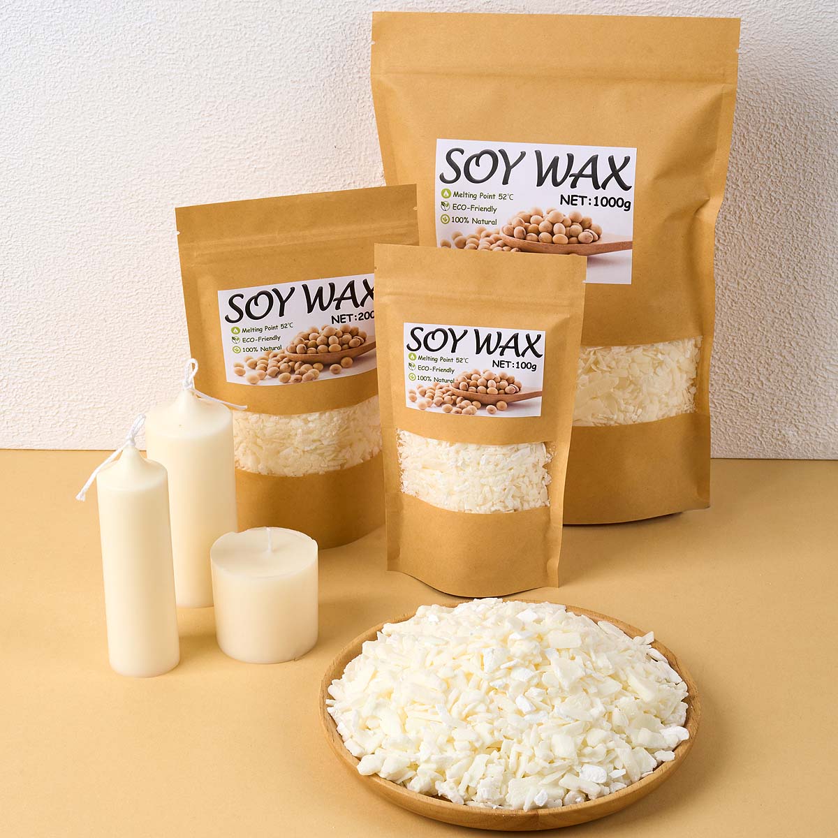 Candle Making Ingredients - 1 ポンドピュアホワイト大豆ワックス DIY 手作りキャンドル工芸品 100% 無添加香りキャンドル原料作成用品キット