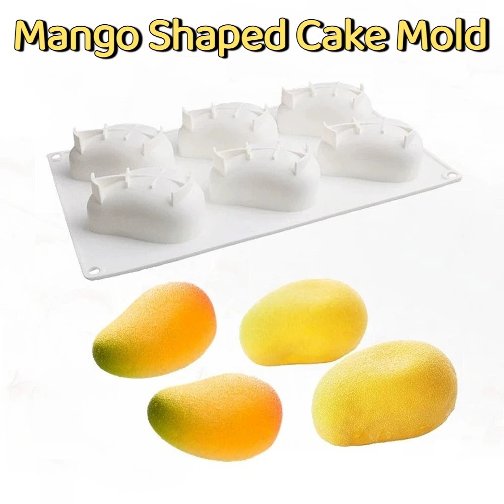 Candle Making Tutorial - 6つの空洞を持つマンゴー型ケーキ型、無毒で焦げ付きにくいシリコン製ケーキ型、食品グレード3Dムースケーキ型、DIYキャンドル作り用