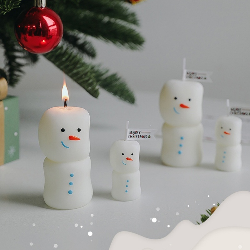 Paraffin Candle Wax - 2個セット メリークリスマス 雪だるまの香りのキャンドル かわいい雪だるま アロマセラピーキャンドル クリスマス