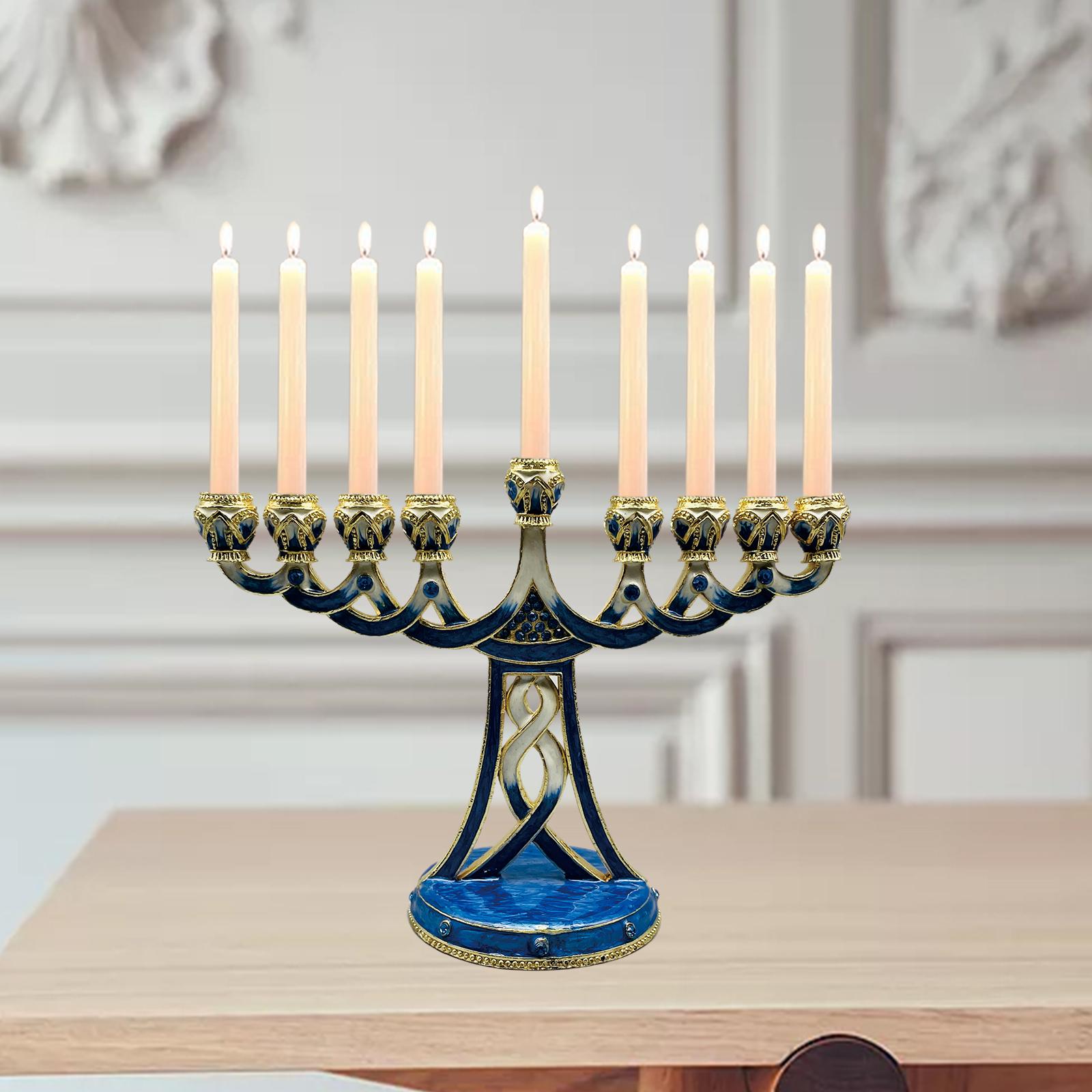 エナメル加工のメノラー型キャンドルホルダー、アンティーク調、 - Paraffin Candle Wax のレビューと価格
