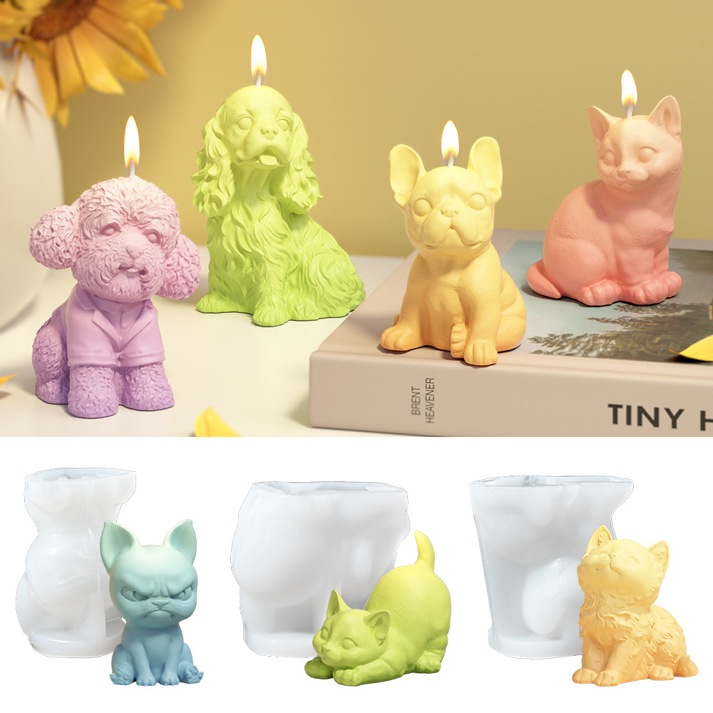 座っているラブラドール子犬シリコーン型香りキャンドル動物猫樹 - Candle Making For Beginners のレビューと価格