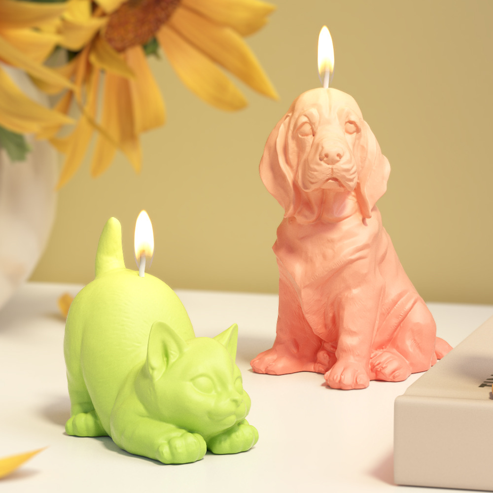座っているラブラドール子犬シリコーン型香りキャンドル動物猫樹 - Candle Making For Beginners のレビューと価格