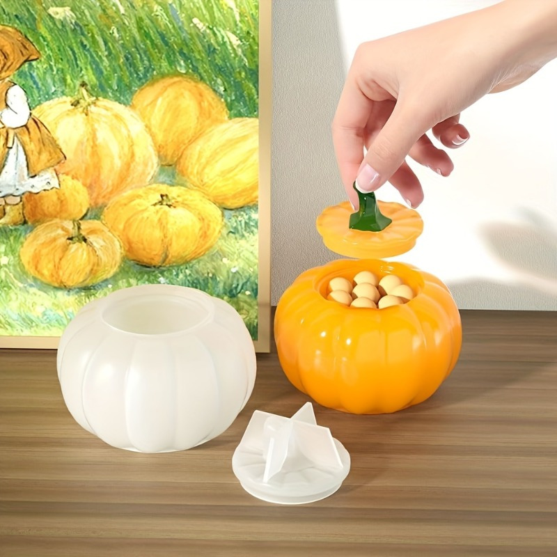 ふた付きハロウィンパンプキンジャー、シリコンモールド、エポキ - Candle Making Design のレビューと価格