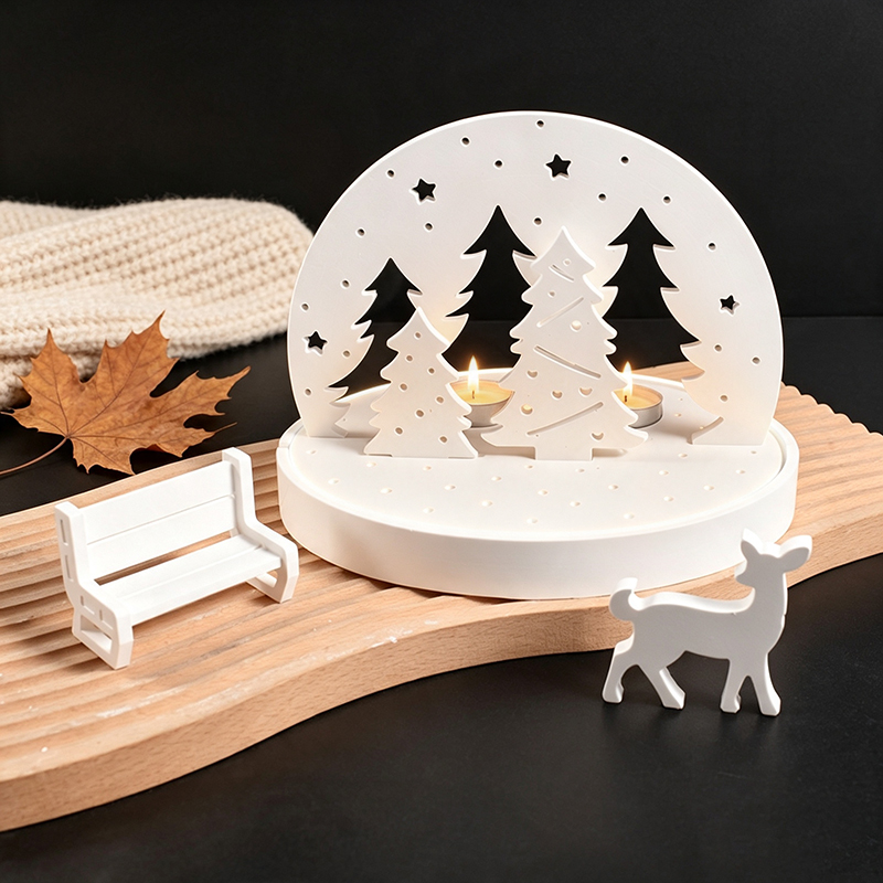 クリスマスエルクティーライトキャンドルホルダーシリコンモール - Candle Making Design のレビューと価格