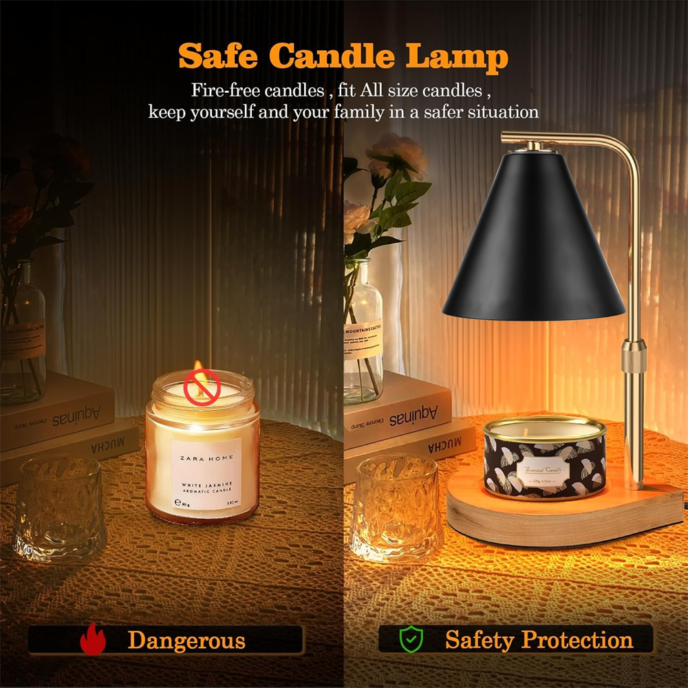タイマー付き調光可能なブラックキャンドルウォーマーランプ、ワ - Paraffin Candle Wax のレビューと価格