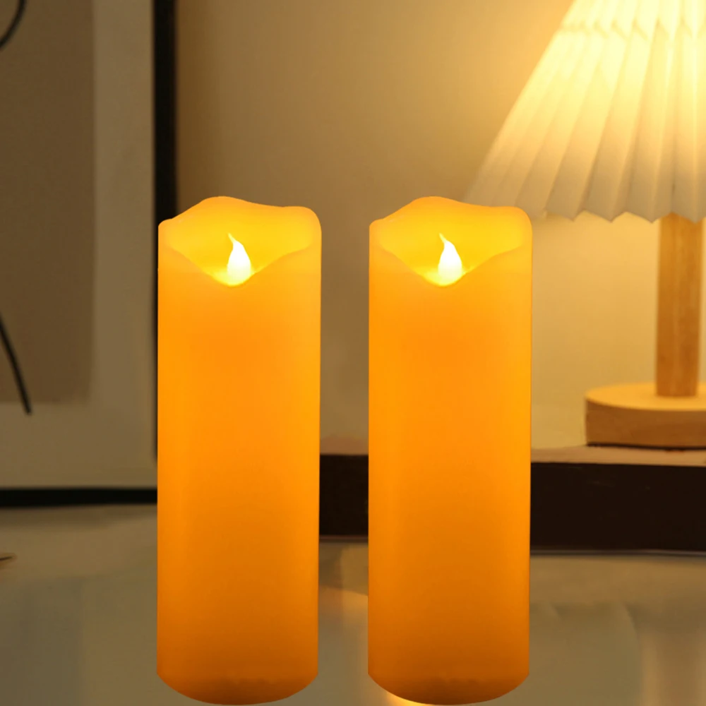 2個のLEDキャンドルライト、フレームレスキャンドルライト、 - Paraffin Candle Wax のレビューと価格