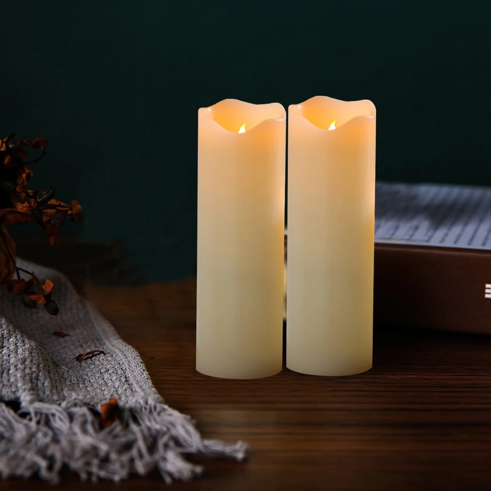 2個のLEDキャンドルライト、フレームレスキャンドルライト、 - Paraffin Candle Wax のレビューと価格