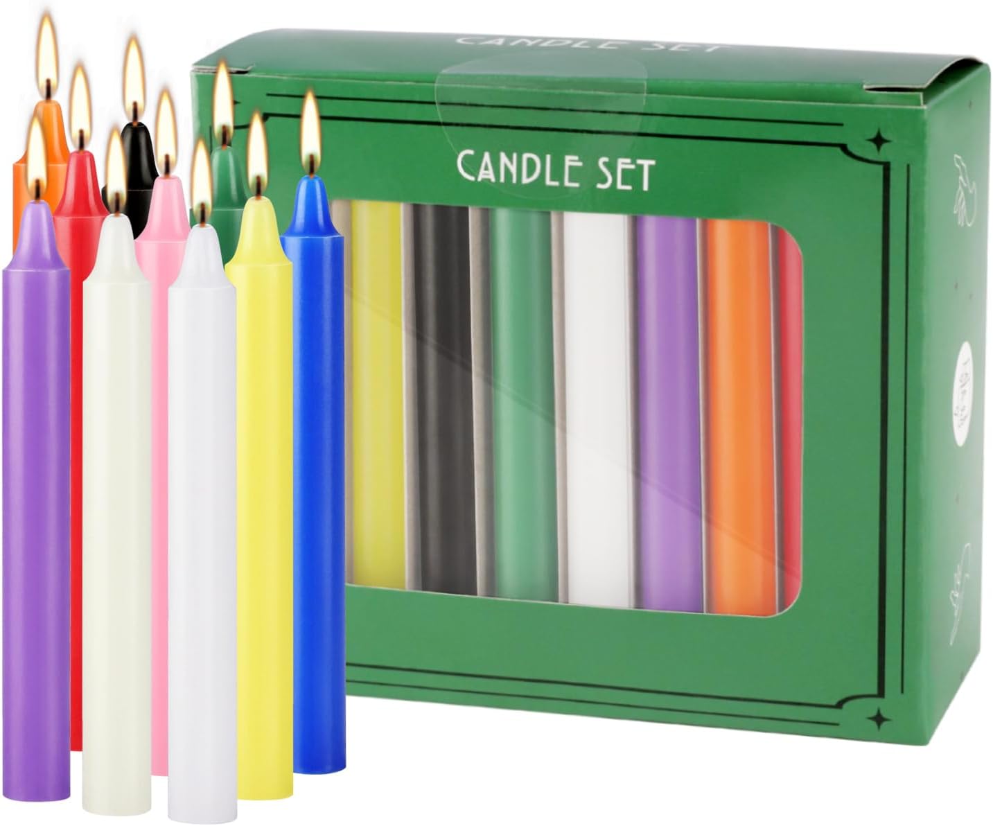 20本のカラフルな小型スティックキャンドル、滴りにくく、煙が - Candle Making Place のレビューと価格