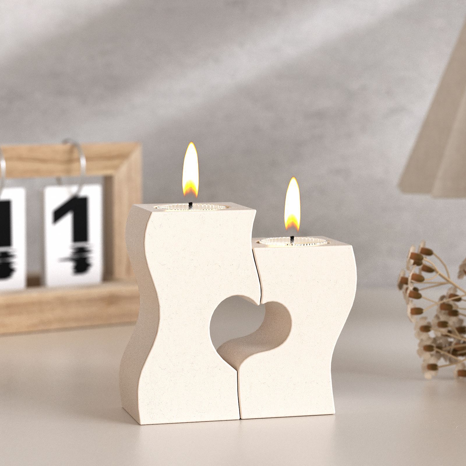 S ハート燭台シリコーン金型 DIY キャンドルホルダー石膏 - Candle Making Design のレビューと価格