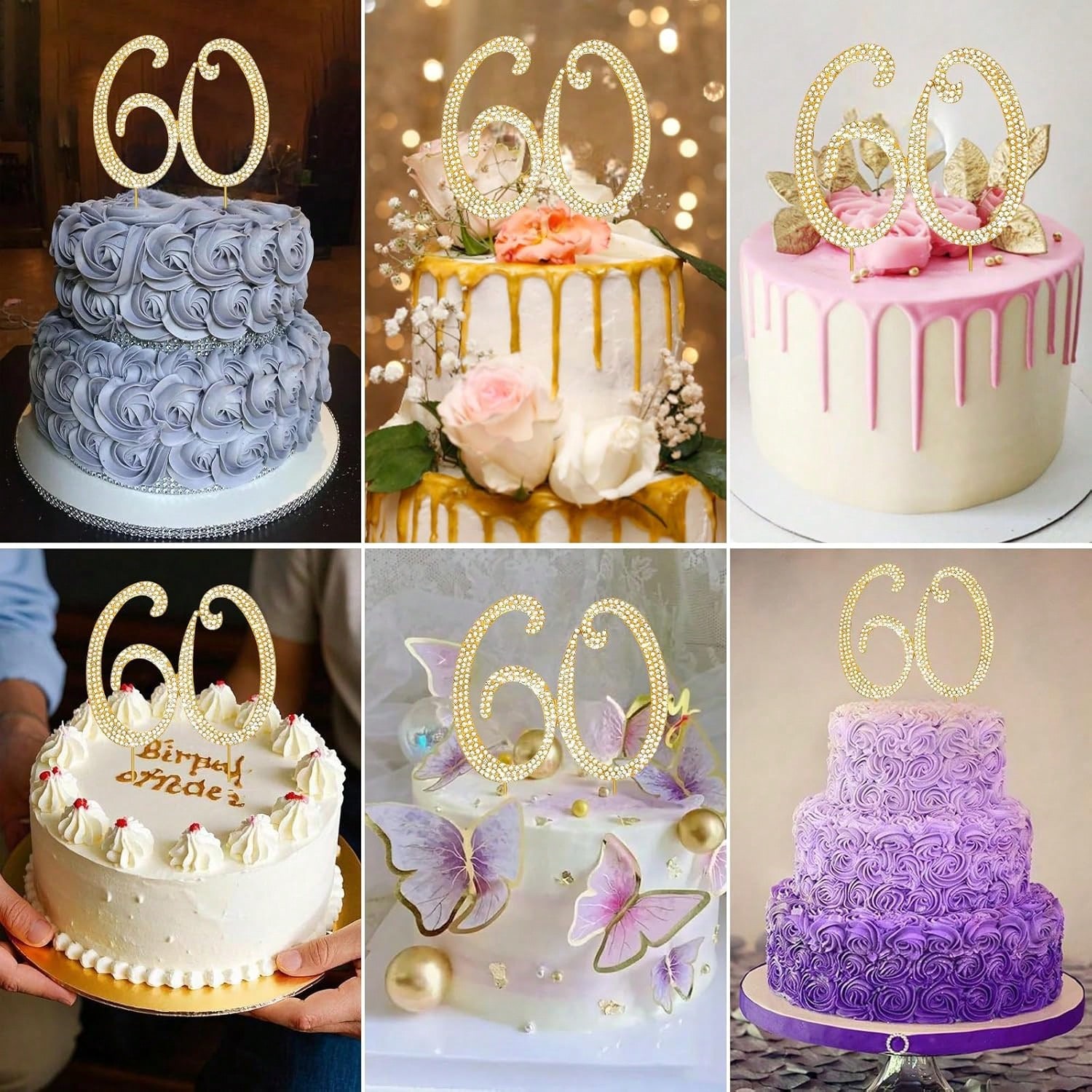 大型ゴールドラインストーンナンバーケーキトッパー（1個）-0 - Candle Making Tutorial のレビューと価格