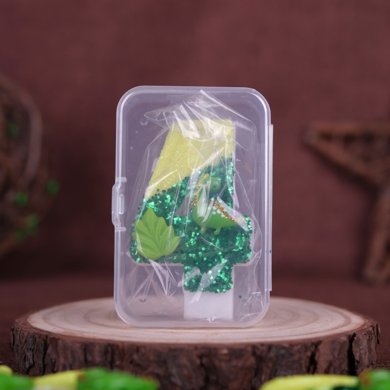 新しい0-9数字の誕生日キャンドル、オリジナルグリーン恐竜ワ - Paraffin Candle Wax のレビューと価格
