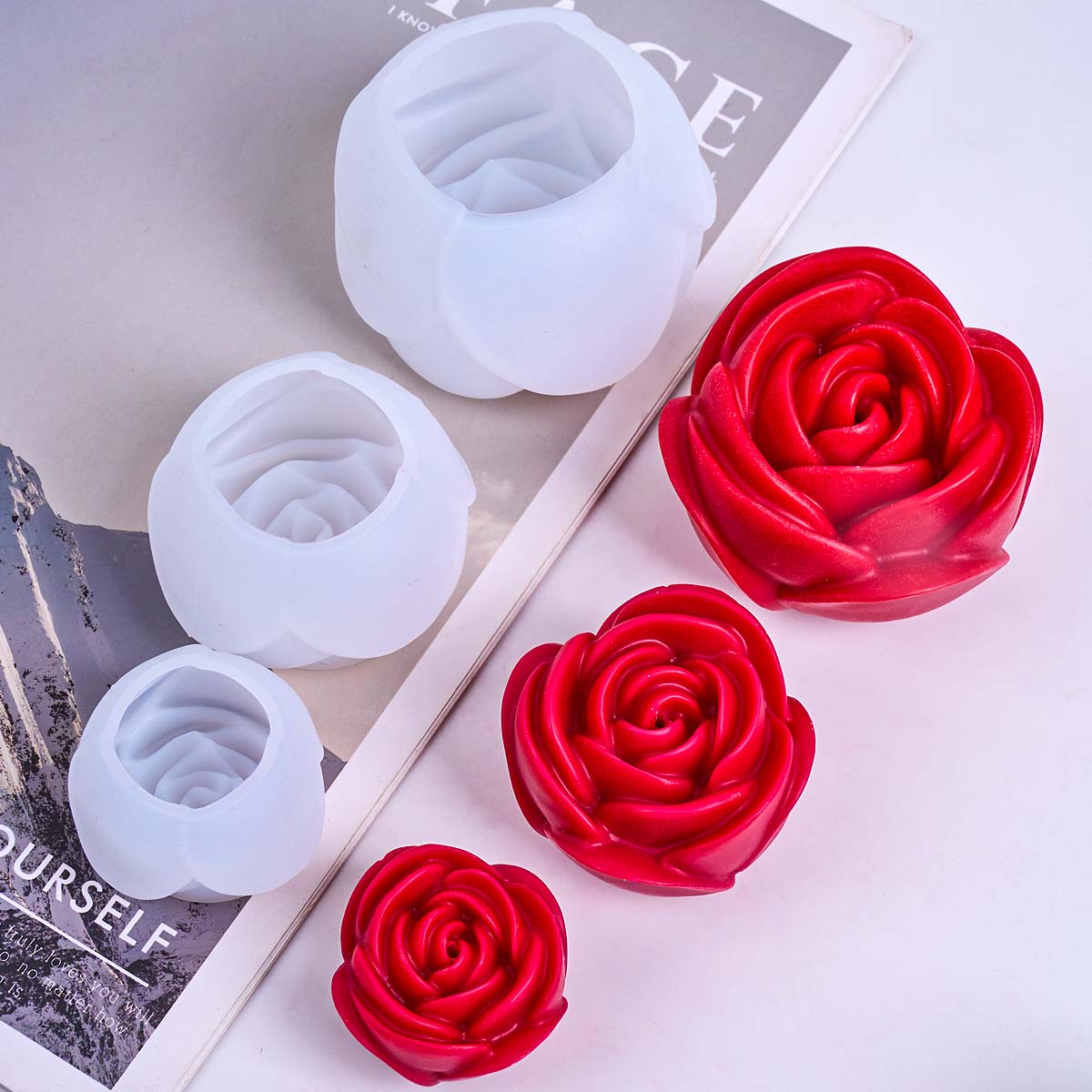 3D 花の形のシリコーンキャンドルモールド DIY ロマンチ - Candle Making For Beginners のレビューと価格